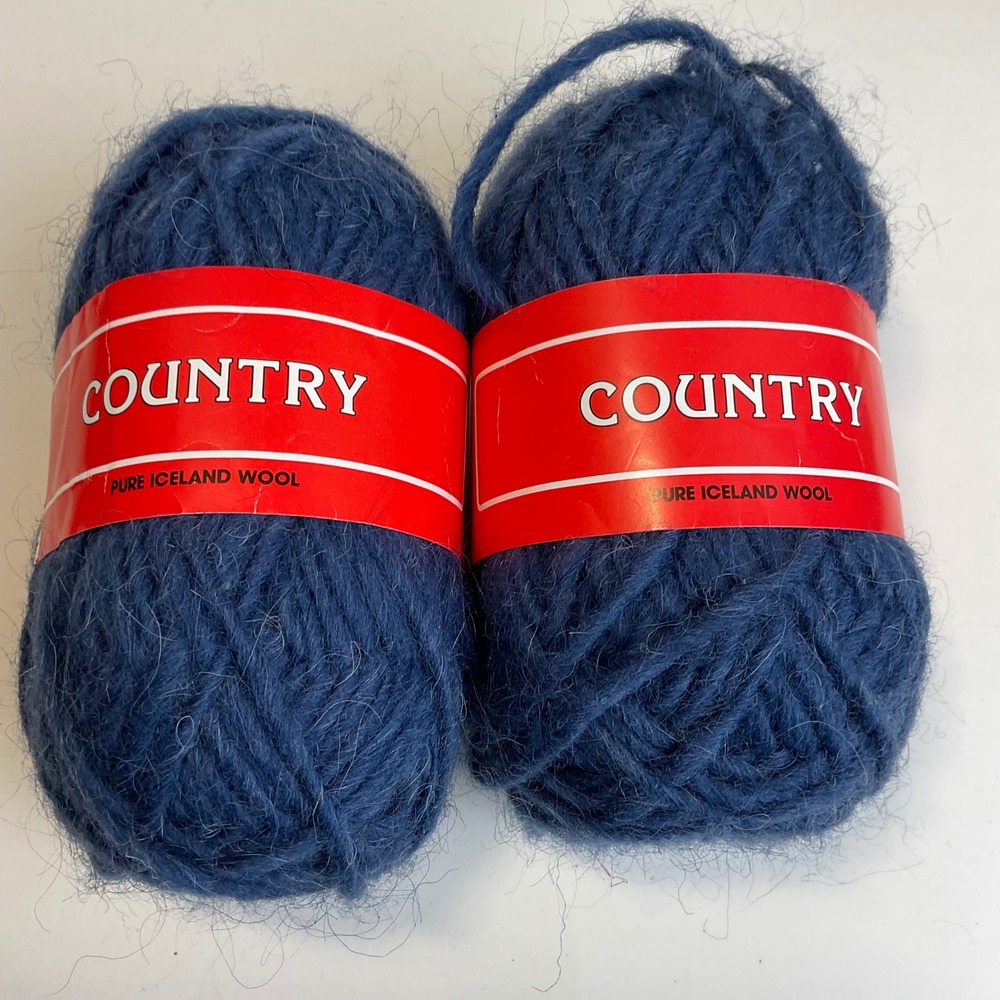Lopi Country Pure Iceland Wool Yarn Navy Blue 0100 Lot 02109 100g 2 Skeins